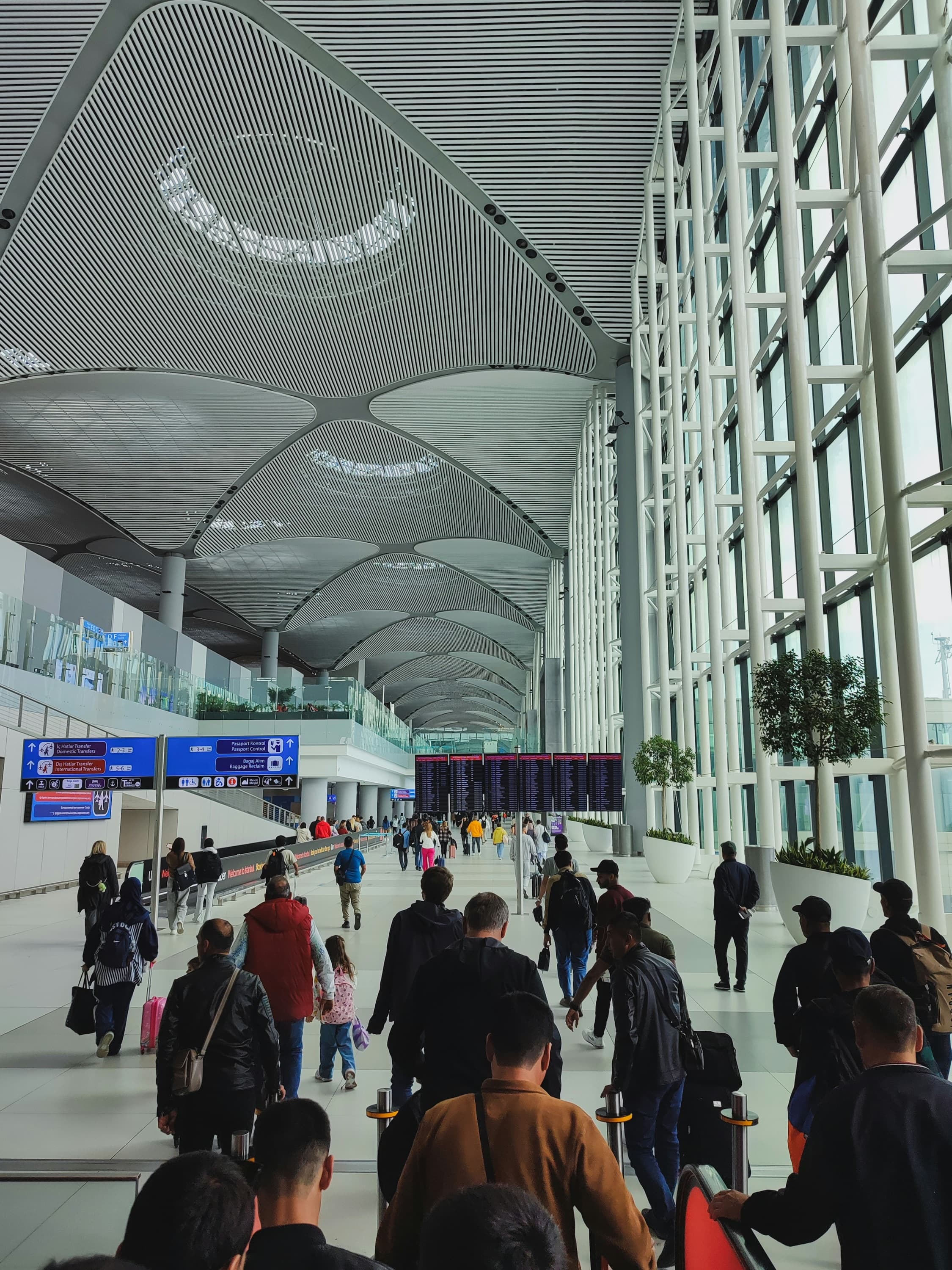 Departures hall inside an airport terminal