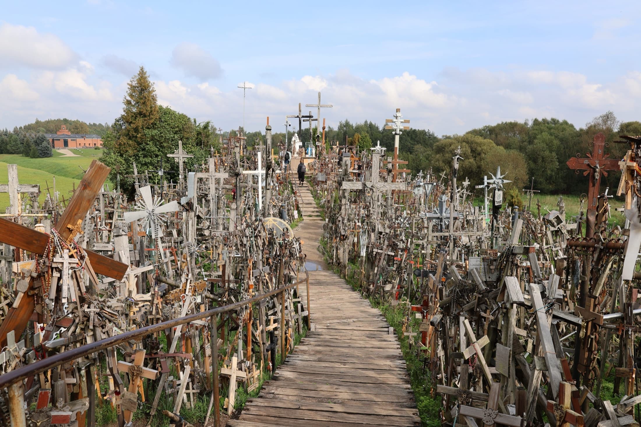 Thousands of crosses covering the Hill of Crosses, a famous pilgrimage site in Lithuania