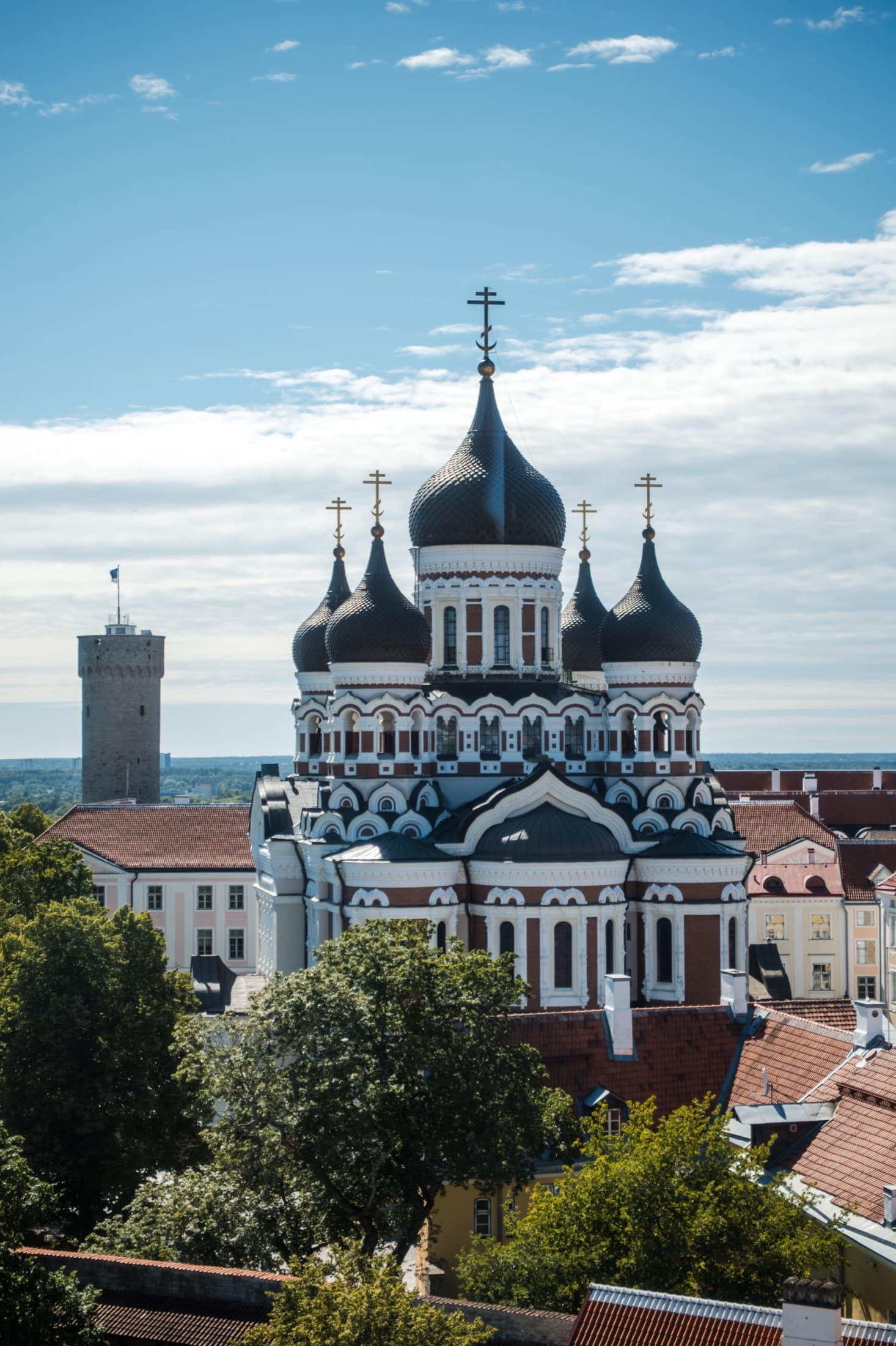 Alexander Nevsky Cathedral and Pikk Hermann Tower on Toompea hill in Tallinn