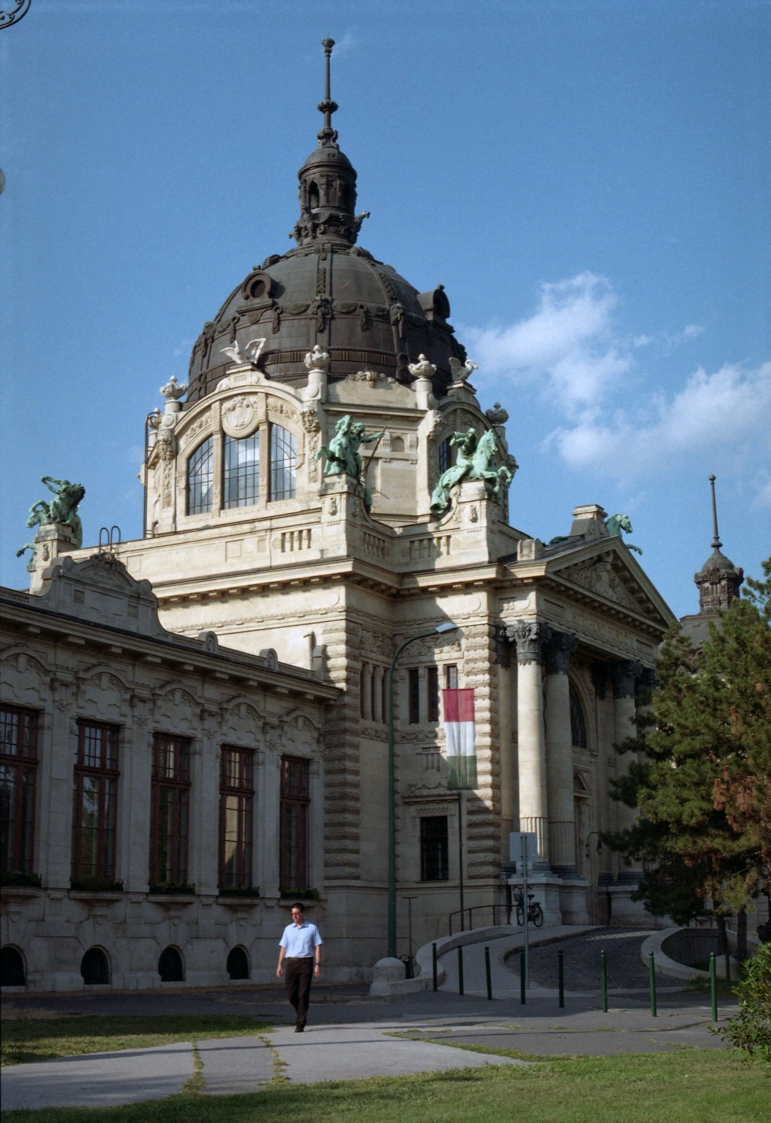 The neo-Baroque facade of Szechenyi Thermal Bath in Budapest