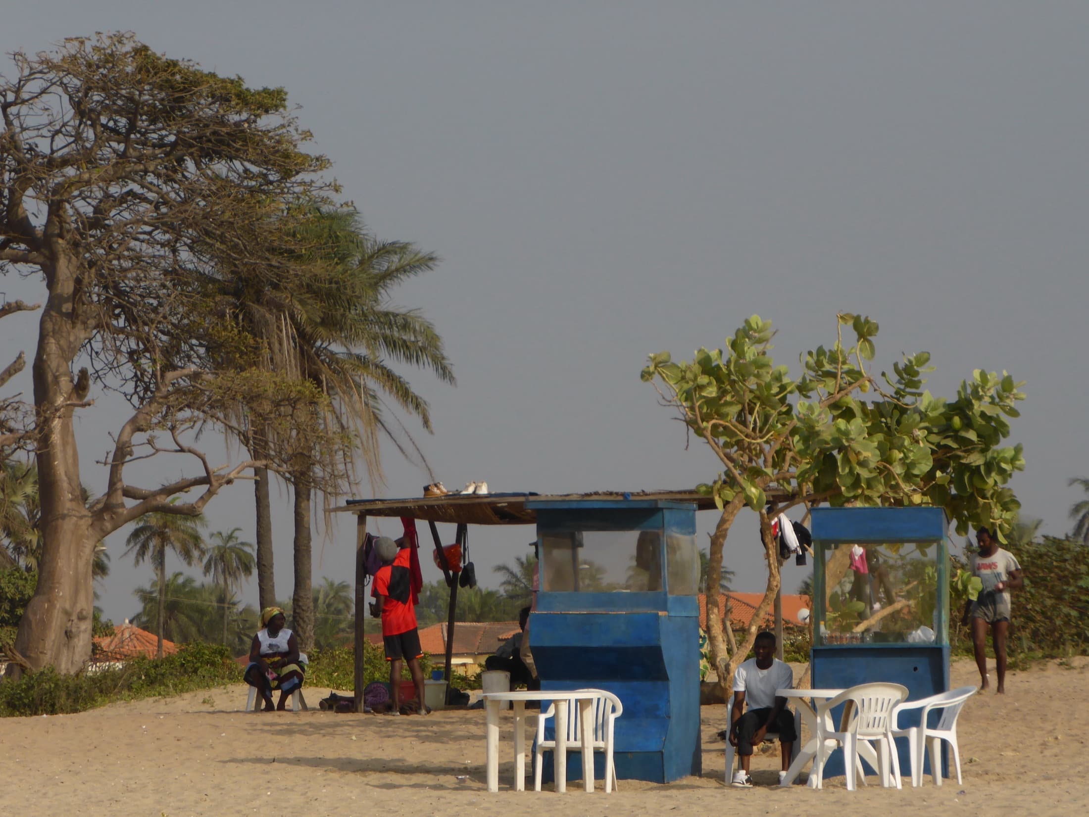 The Atlantic beach strip at Kololi, near the Senegambia hotel district, The Gambia