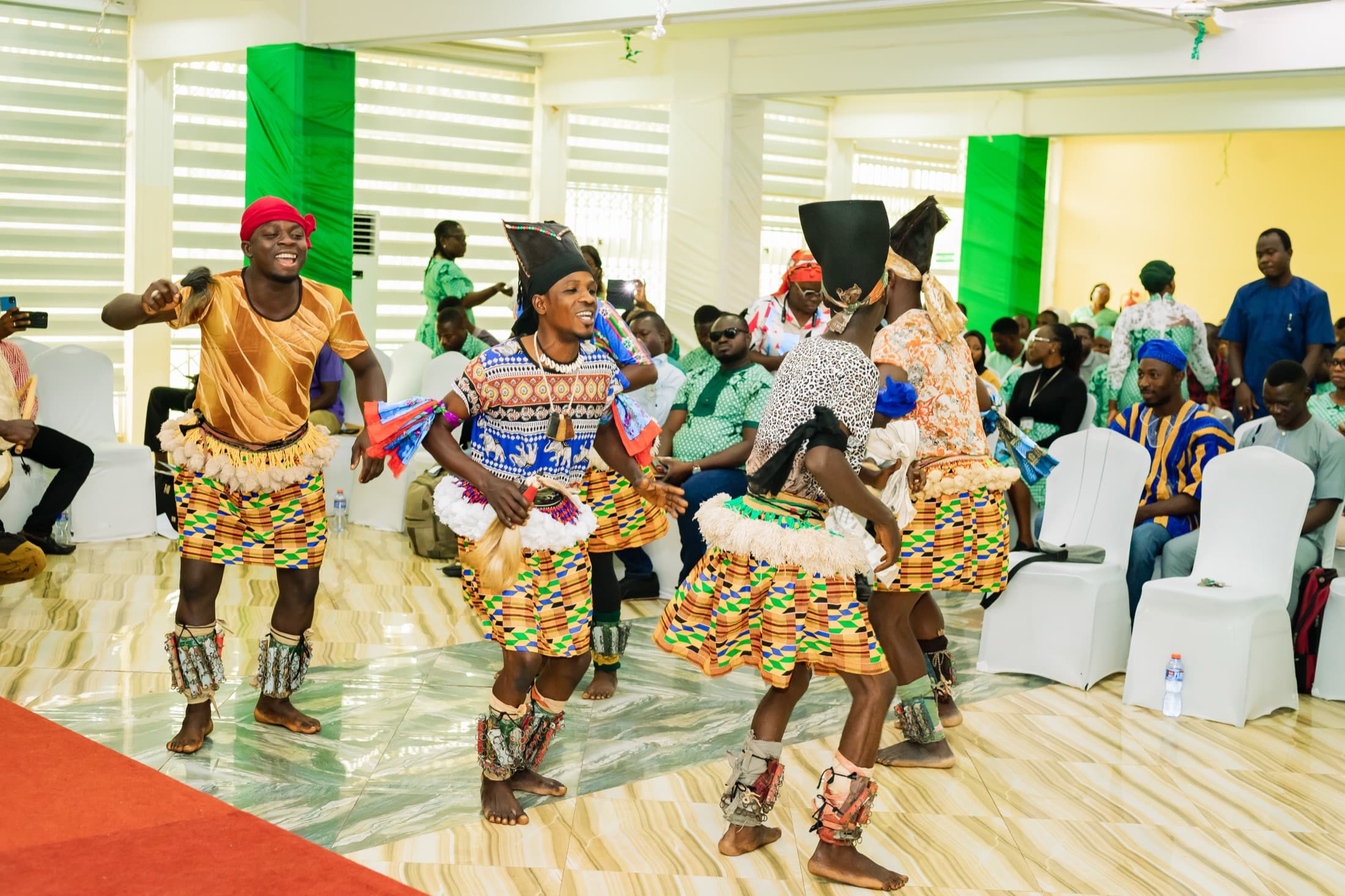 Dancers performing the Bamaaya cultural dance in Northern Ghana