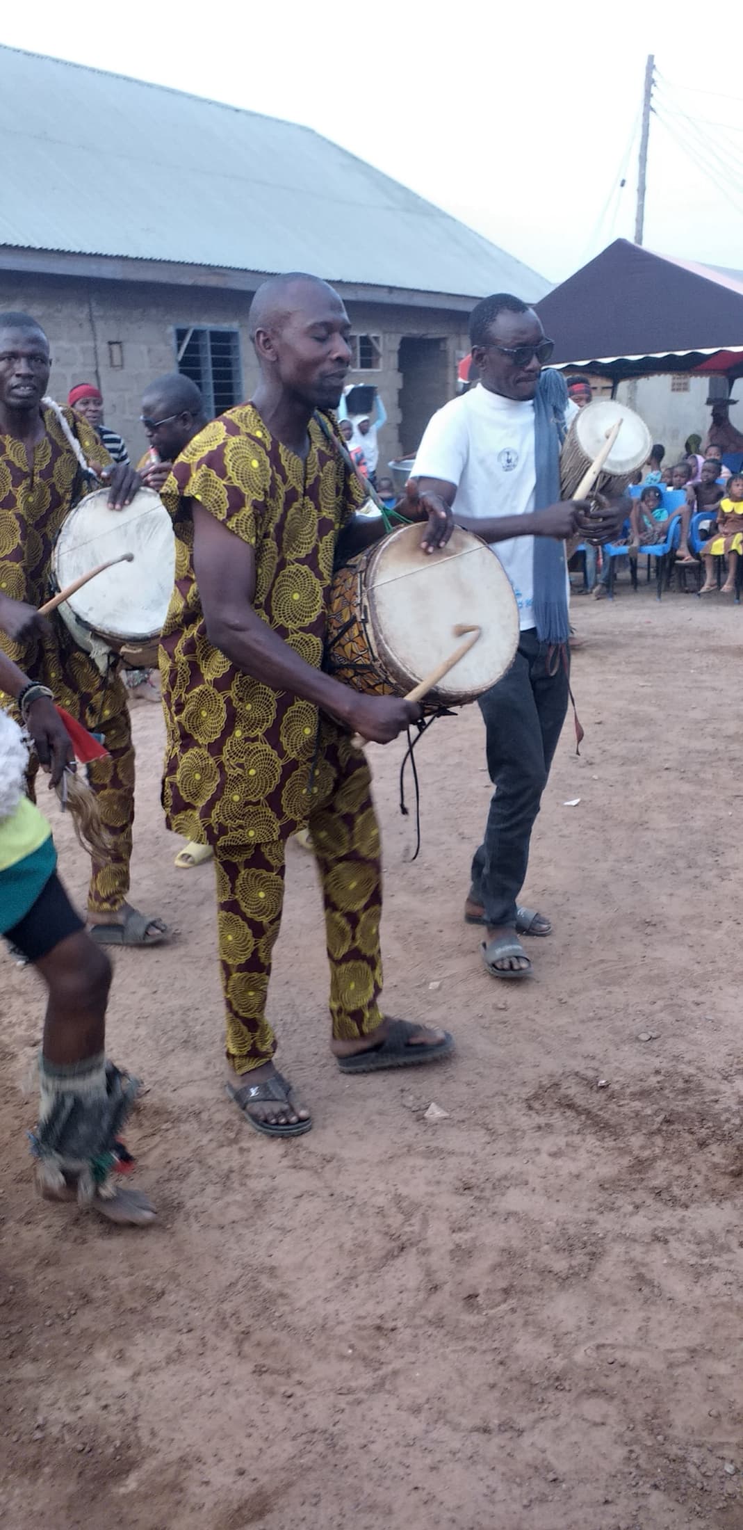 Drummers performing at a traditional Ghanaian durbar celebration