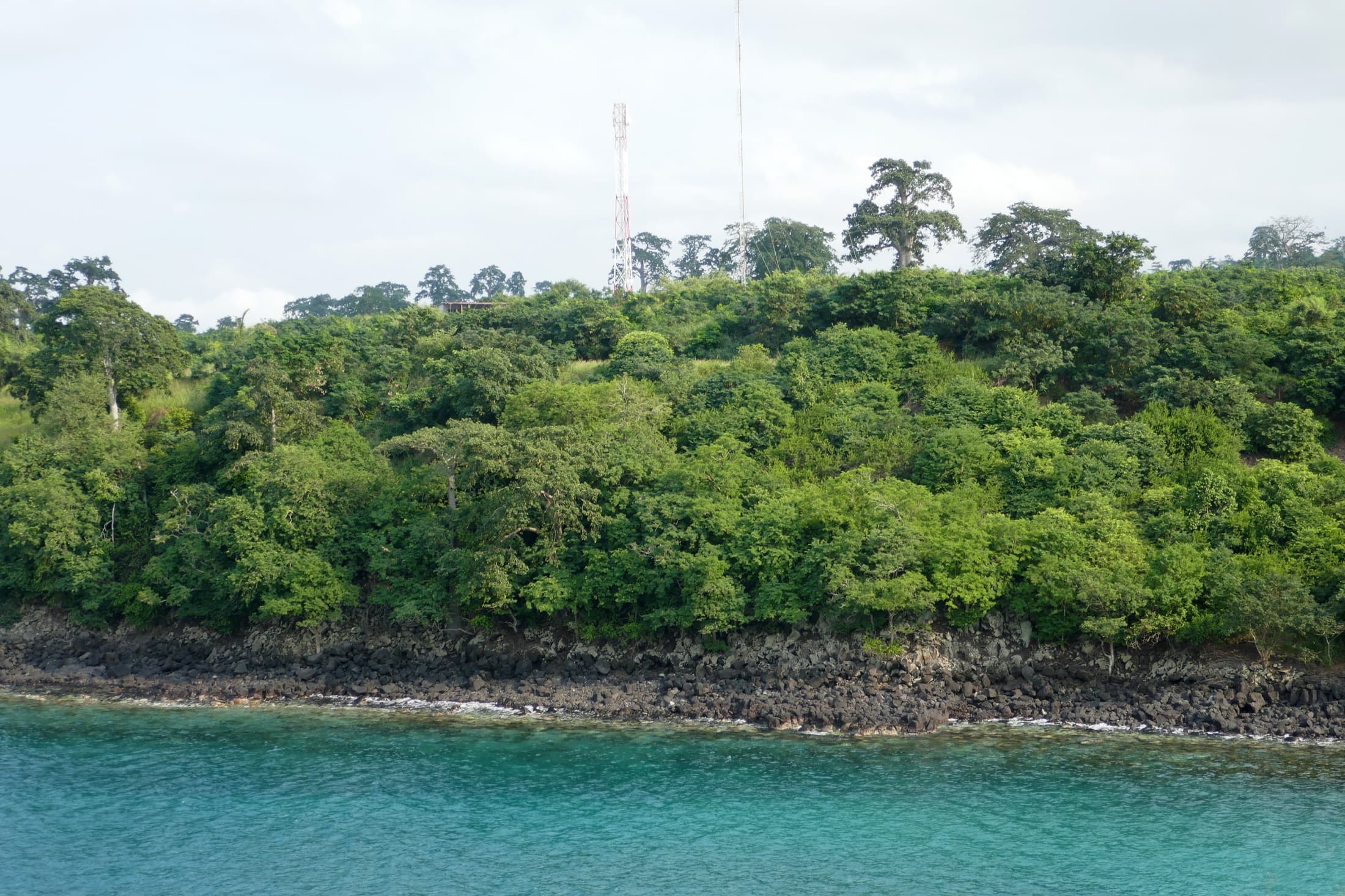 Lagoa Azul, a clear blue lagoon on the north coast of São Tomé island