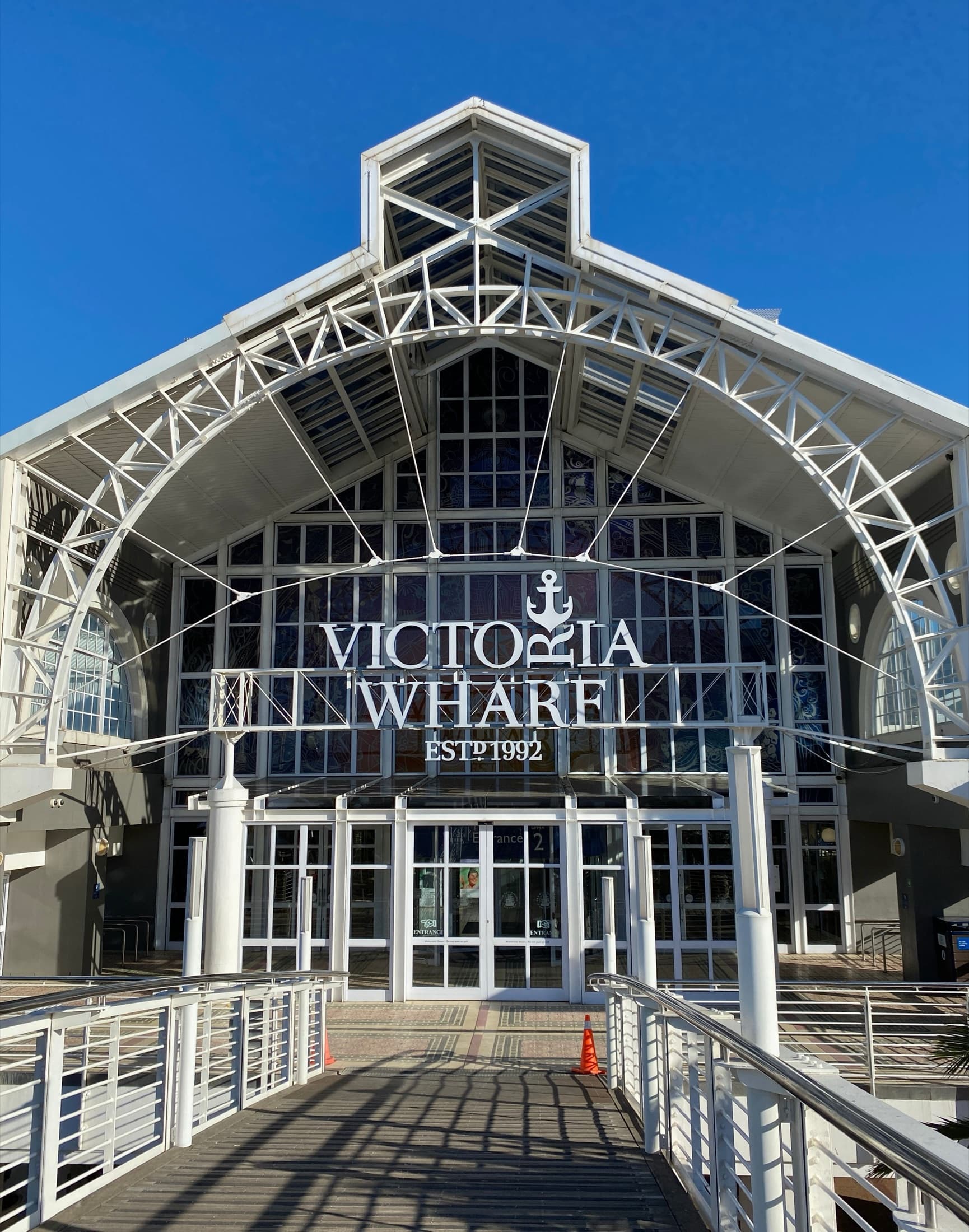 Front view of the Victoria Wharf Shopping Centre at the V&A Waterfront, Cape Town
