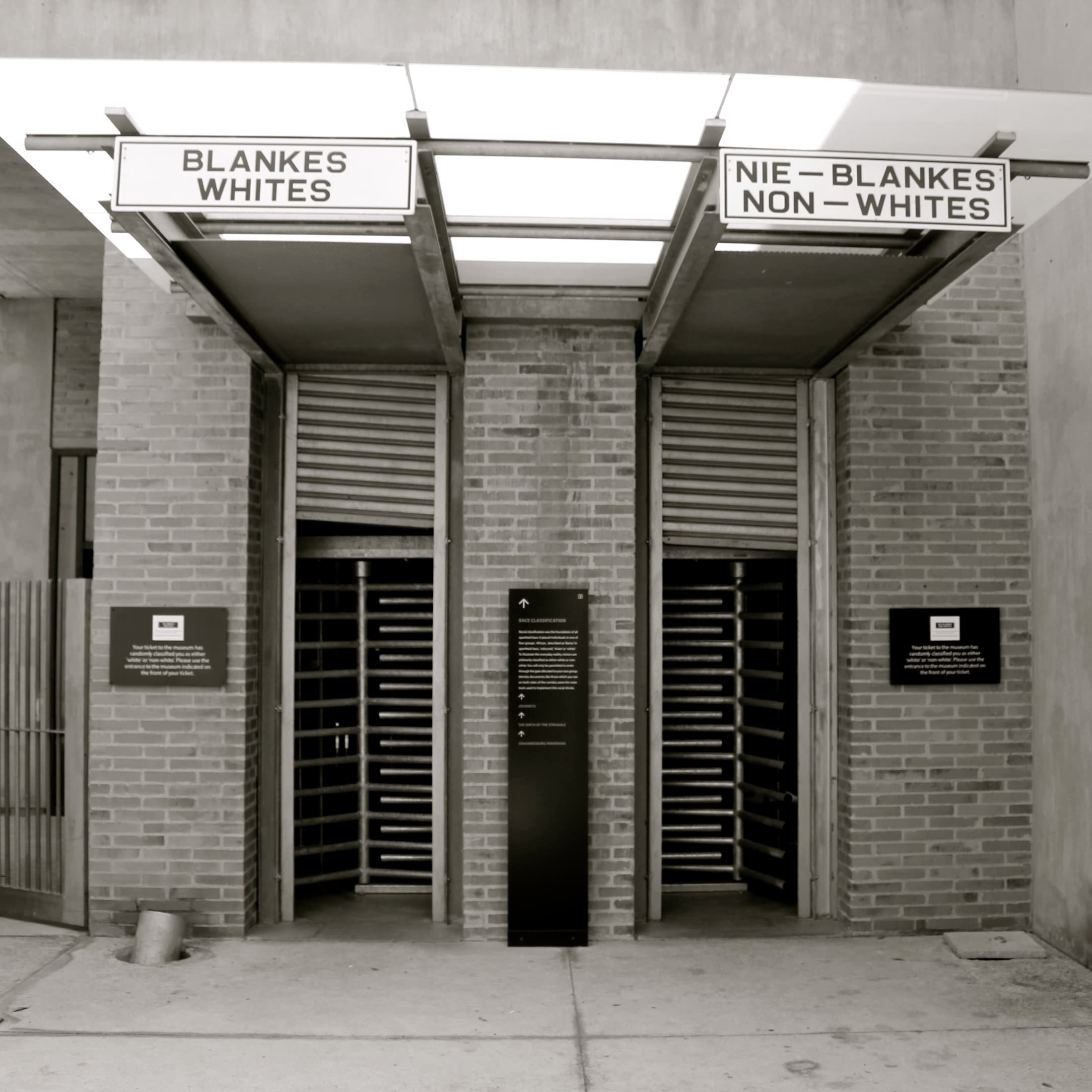 The entrance to the Apartheid Museum in Johannesburg, South Africa