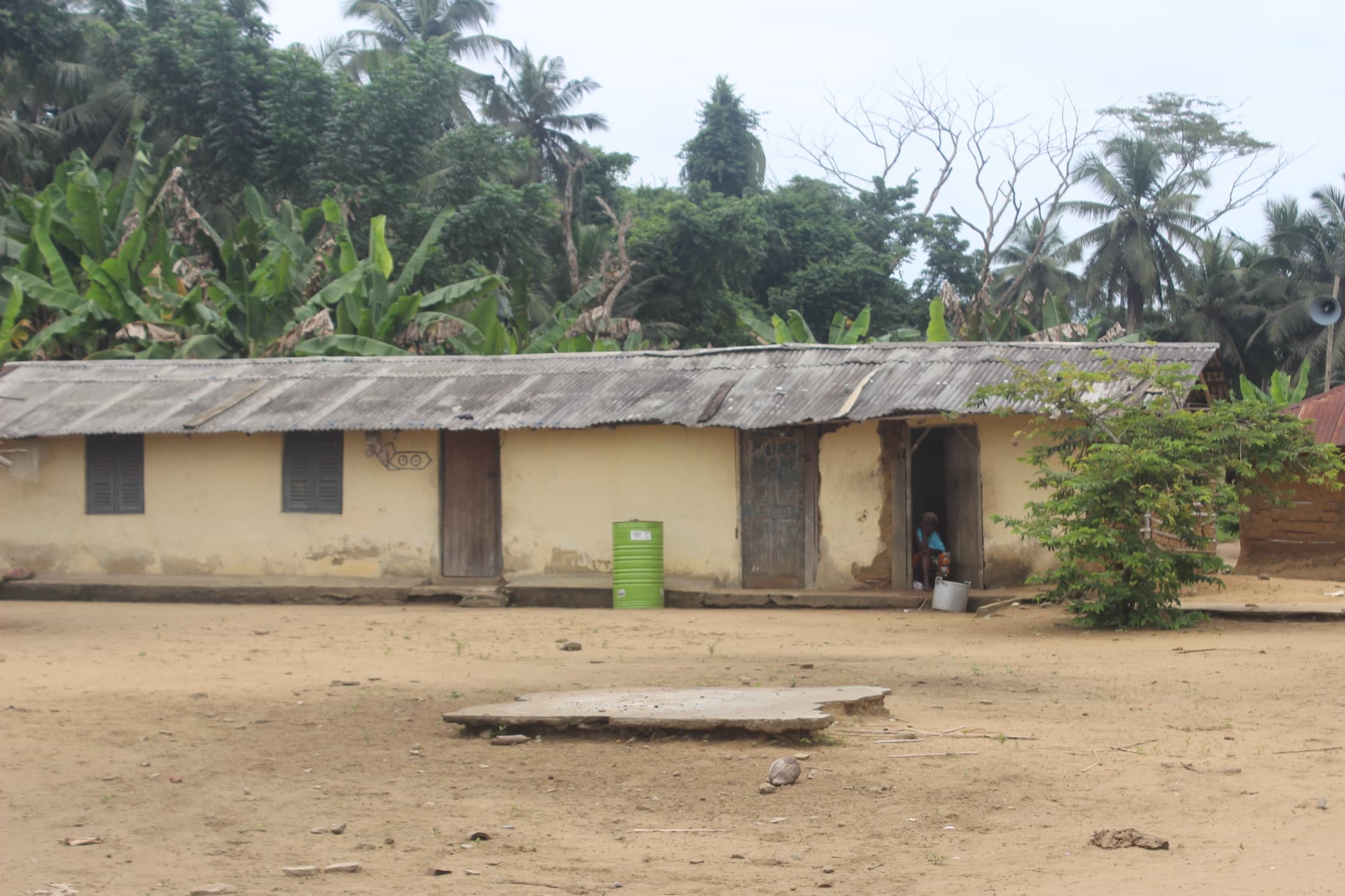 A traditional house in a rural Ghanaian village